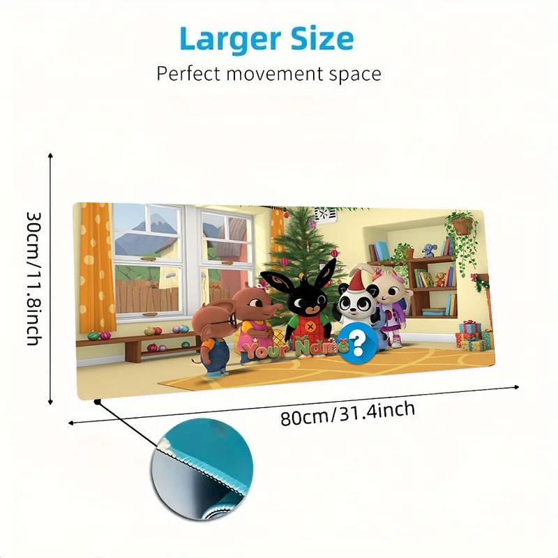 Bing Custom Name Large Size Mouse Pad Large Gaming Table Cushion Non-slip Laptop Tablet Big Mousepad XXL Mat Mini PC Playmat With Lock edge