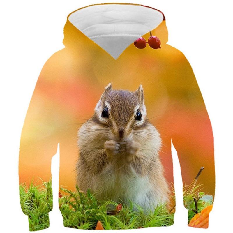 Осенние толстовки с 3D-принтом в виде животных, модные повседневные спортивные толстовки с длинным рукавом для детей и мальчиков