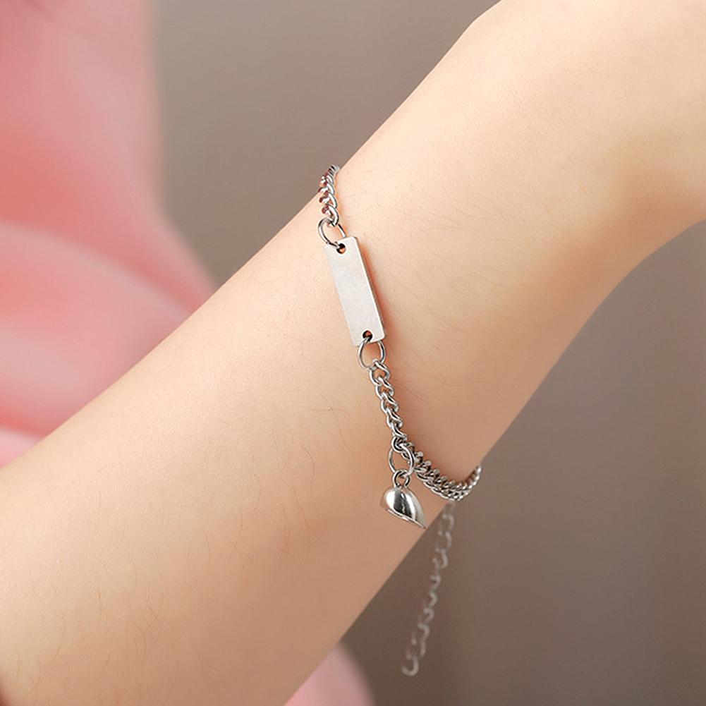Love Magnetic Titanium Steel Couple Bracelets Simple Pendant Magnetic Couple Bracelets Women Men Hand Jewelry