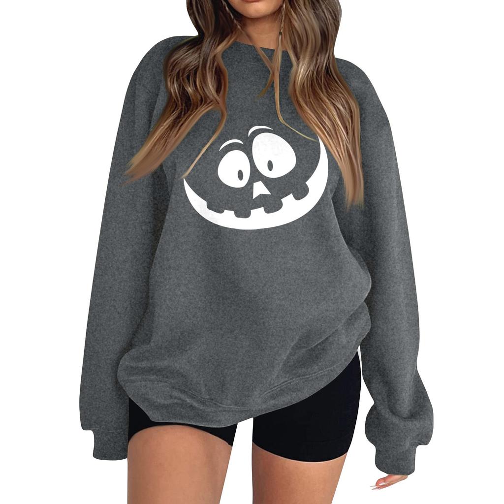 Женская модная толстовка с длинным рукавом и круглым вырезом с принтом