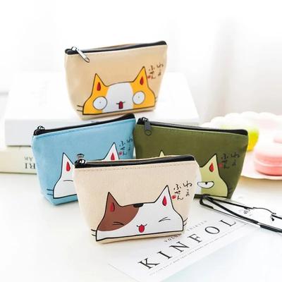 Новый мультяшный кот принт мини оксфордский кошелек для ключей женский держатель для карт молния кошелек для денег сумка для хранения милый кошелек для девочек кавайи