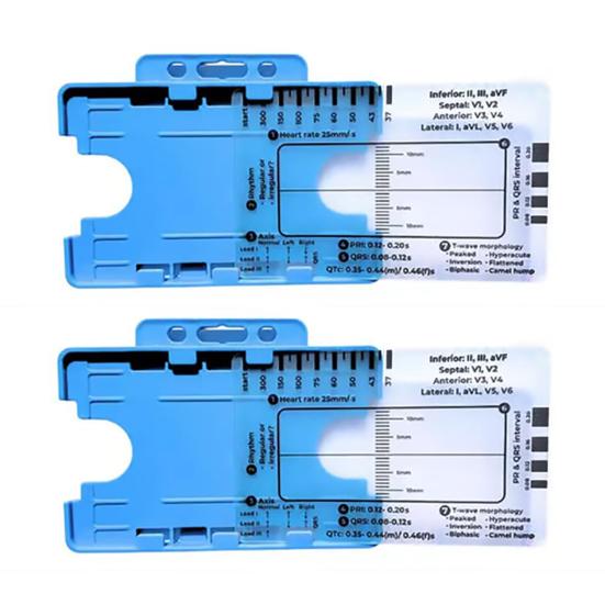 Прозрачная 7-ступенчатая линейка, измерительный инструмент, компактный дизайн, портативный карманный справочник для интерпретации ЭКГ, инструмент для оценки