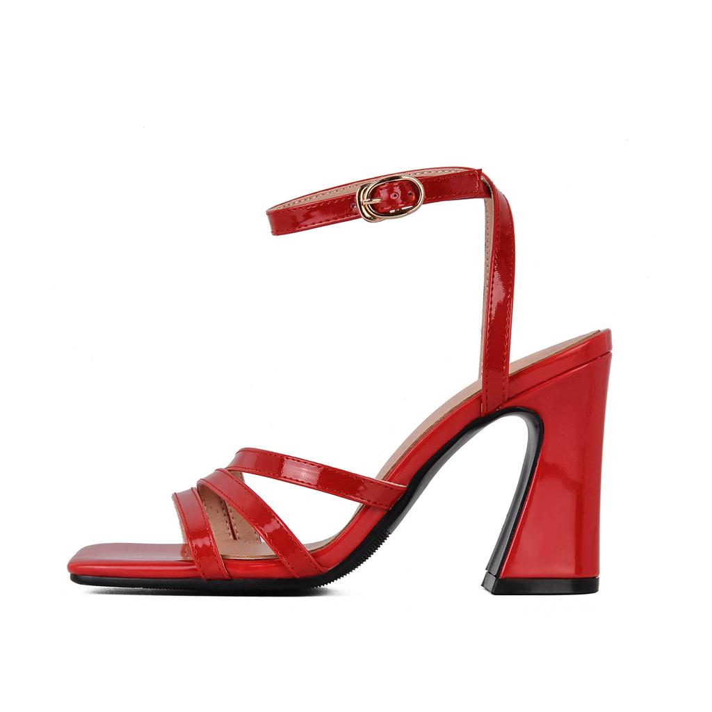 Krazing Pot Летняя обувь на очень высоком каблуке из искусственной кожи с открытым носком, современные модные женские сандалии с ремешками на щиколотке