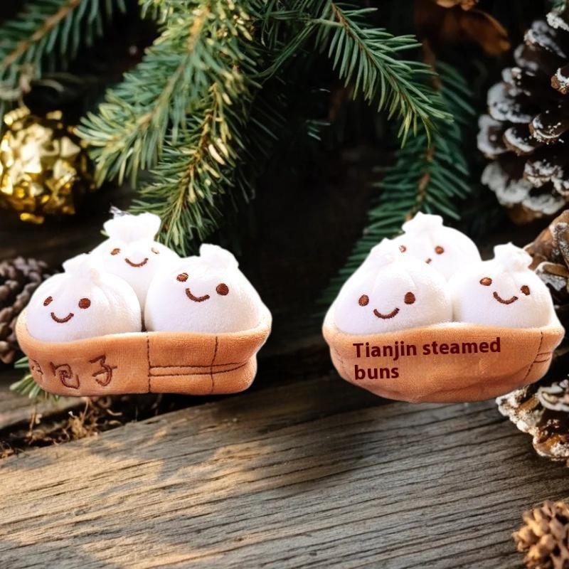 Мультяшный брелок Сяолунбао; Мягкая плюшевая булочка-симулятор; Кавайный кулон с едой; Идеальный подарок на день рождения