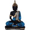 Статуя Будды для медитации для домашнего декора Идол/Предмет интерьера Декоративный предмет - 17 см  (Полирезин, синий)