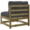 Vidaxl Sofa Ogrodowa Bez Podłokietników, Z Poduszkami, Sosnowa