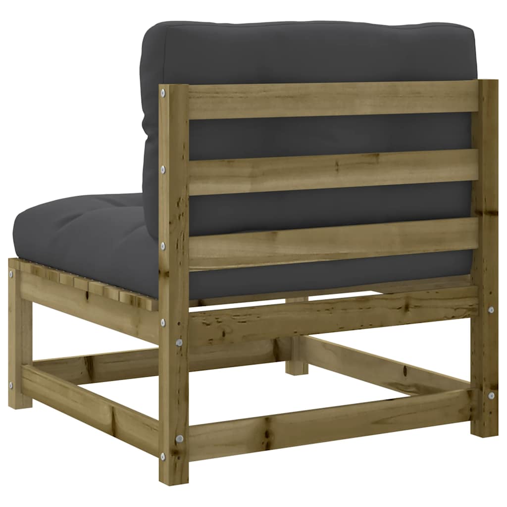 Vidaxl Sofa Ogrodowa Bez Podłokietników, Z Poduszkami, Sosnowa