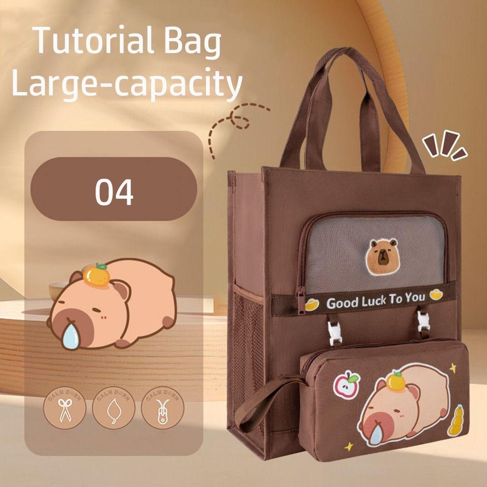 Шестислойная сумка-туториал для студентов, сумка для хранения канцелярских товаров с капибарой, мультяшная сумочка, для мальчиков и девочек