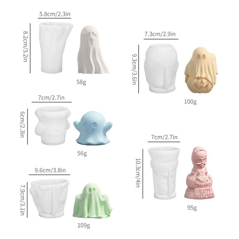Steric Ghost Candle Mold Silica Gel Halloween DIY Mold Aromatic Candle Candle Mold  Halloween Party
