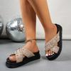 Модные женские шлепанцы в панк-стиле с заклепками, летние повседневные шлепанцы на толстой подошве, уличные шлепанцы с открытым носком для пляжа, сандалии на платформе для женщин