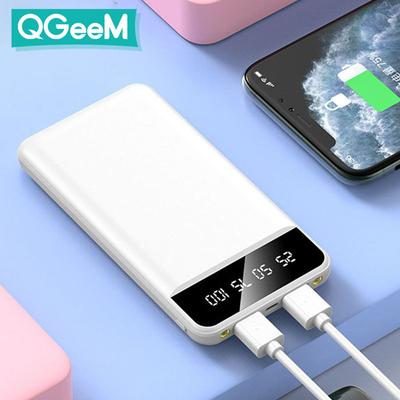 Ультратонкий аккумулятор Power Bank Портативное зарядное устройство большой емкости 20000 мАч Мобильная станция смены питания со светодиодной подсветкой