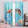 2pcs,2D Plane Printing Popular Curtain Panels Turtle Tango Durable Polyester (without Rod) All Seasons for Living Room, Bedroom,