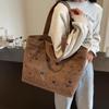 Корейская трендовая женская большая холщовая сумка-тоут, издание 2025 года – Универсальная, повседневная и вместительная наплечная сумка для поездок на работу