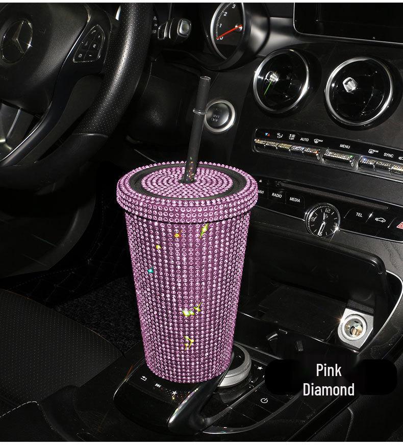 Новый модный стакан со стразами и блестками для напитков с крышкой и соломинкой, 550 мл