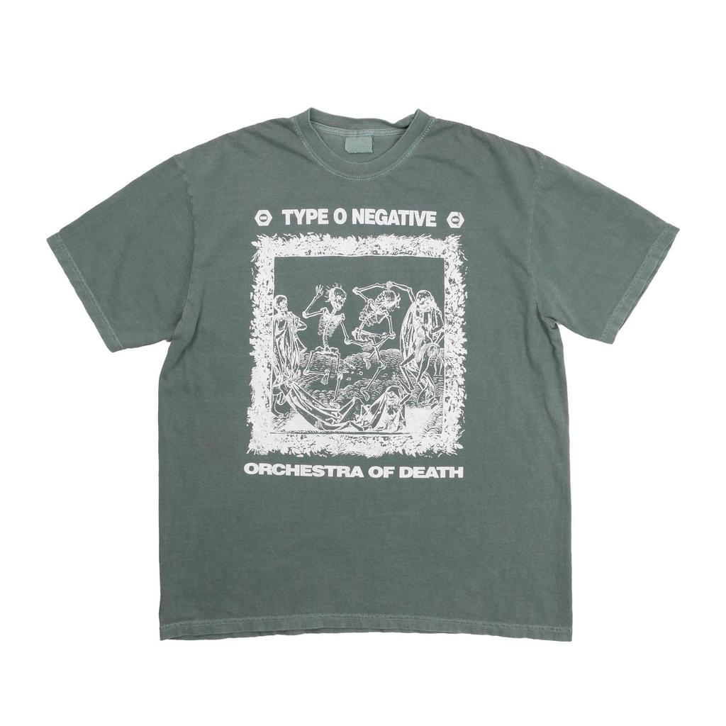 Type O Negative Band Orchestra of Death 13 Tee Shirt Gothic Doom Metal Hardcore Rock Punk Band Alternative Rock Boxy Green Shirt - Size XL