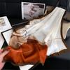 New Light Luxury Women70X70cm Silk Scarf Hair Neck Square Brand Bandanna Muffler Waiter Handkerchief Sunscreen Print Wrap