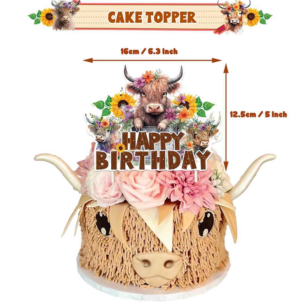 30 шт. украшения для вечеринки в стиле Хайленд-Корова включают баннер, воздушные шары, топпер для торта