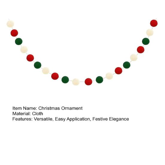 Christmas Ornament 20 Ball Cute Pastel Pompom Strings Colorful Pom Pom Garland for Holiday Parties Home Decoration