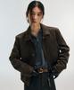 LMOOD Pablo Cotton Moleskine Trucker Jacket Dark Brown