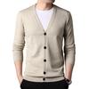 Business Knit Cardigan for EMY-li Men's Fall/Winter (Camel, XL)
