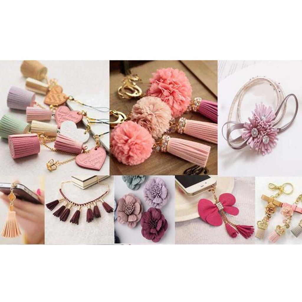 120 шт. Брелок с кисточками кожаные подвески с кисточками кольца объемные акриловые заготовки для поделок для ключей, 30 цветов