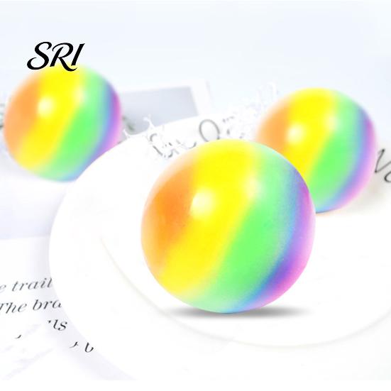 Stress Relief Gadget Rainbow Ball Squeeze Toy Slow Rising Colorful Flour Home Office Desk Decompression Tool Filled