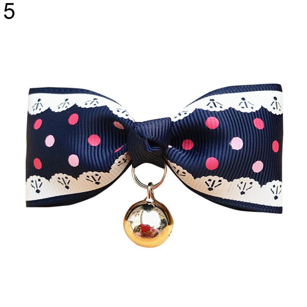 Bowknot Metal Bell Pendant Fashion Printed Pet Dog Cat Puppy Bow Tie Collar