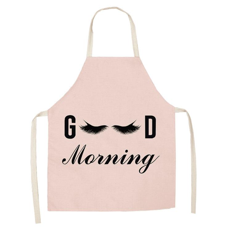 Eyelash Printing Apron Clean Art Sleeveless Home Kitchen Cooking Apron Chef Clothing Cotton Linen Bib for Adults