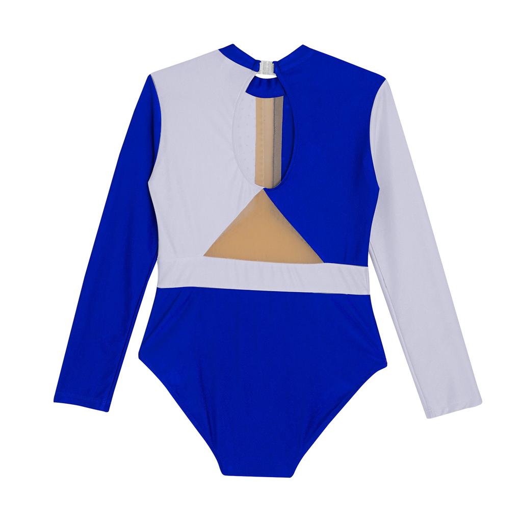 Гимнастический купальник для девочек, фигурное катание, балетные купальники, длинный рукав, стразы, сетчатый комбинезон, танцевальная одежда, боди для джазовых танцев, костюм для латинских танцев