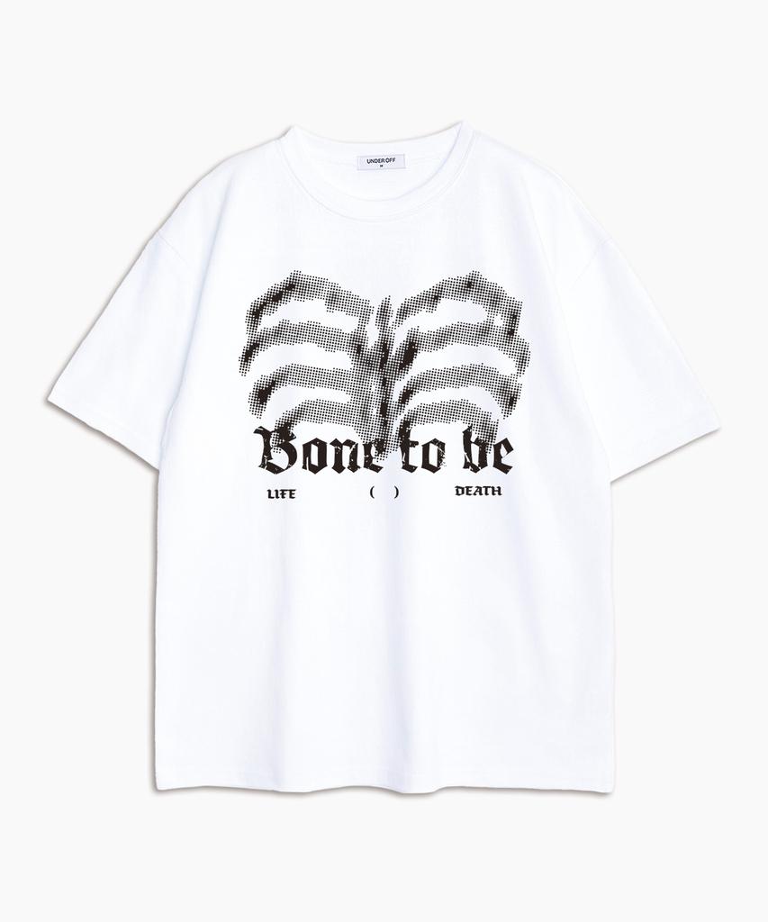 UNDEROFF Оверсайз Футболка с круглым вырезом Черная 'Born To Be' с коротким рукавом