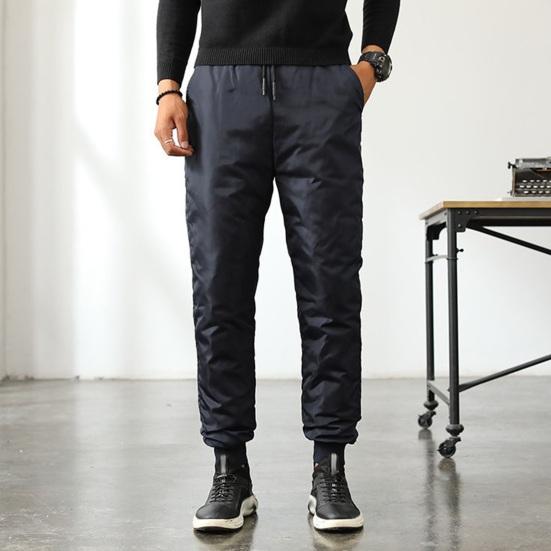 Зимние мужские утепленные брюки с толстой эластичной талией, ветрозащитные теплые брюки большого размера, водонепроницаемые брюки для мужчин среднего возраста, для повседневной носки на открытом воздухе для отцов