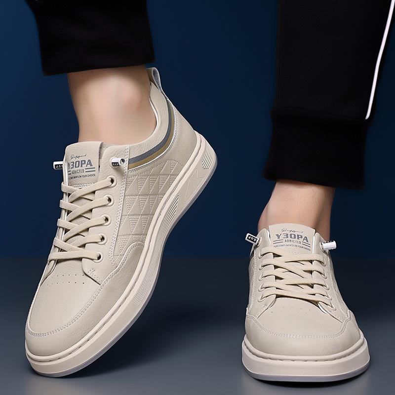 Модные новые поступления, скейт-кеды для мужчин, кожаные модные повседневные туфли для мужчин, универсальные мужские дышащие кроссовки, люксовые брендовые мужские туфли без застежек на плоской подошве