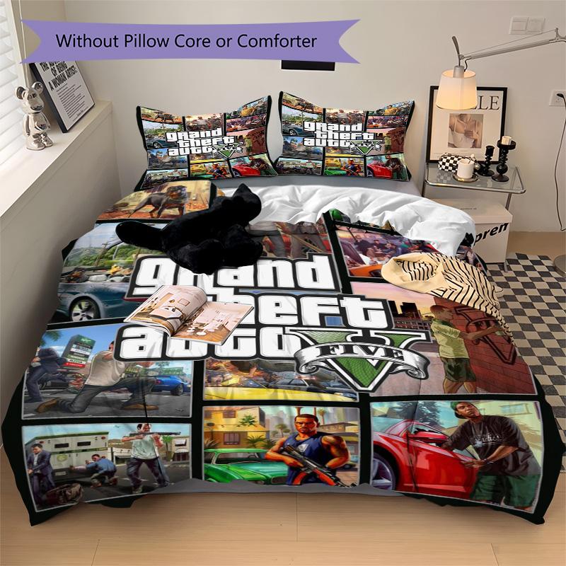 Gta V Cover Bedding 3 Piece Set Hd Print Duvet Cover Pillowcases For Teens Adult Bedroom Decoration Christmas Gift C9211637