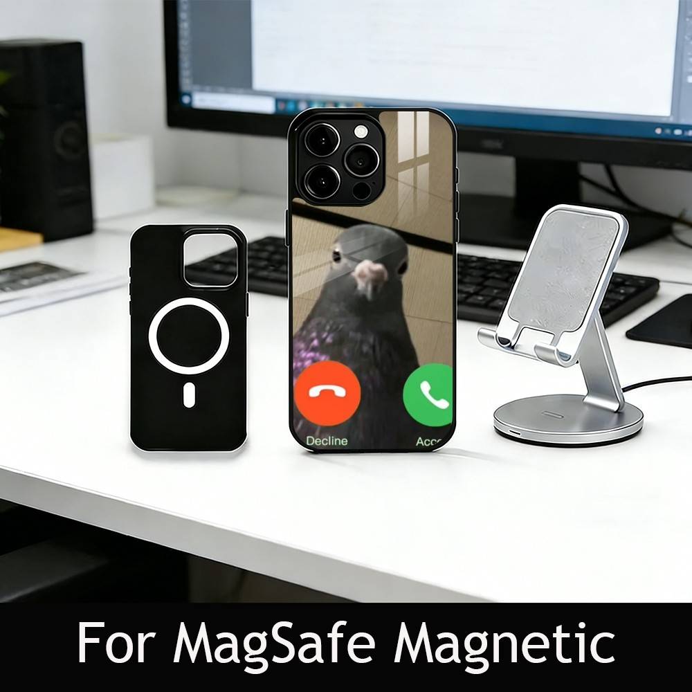 Funny silly pigeon Phone Case For iPhone17,16,15,14,13,12,11 Plus,Pro Magnetic For Magsafe Wireless Charging