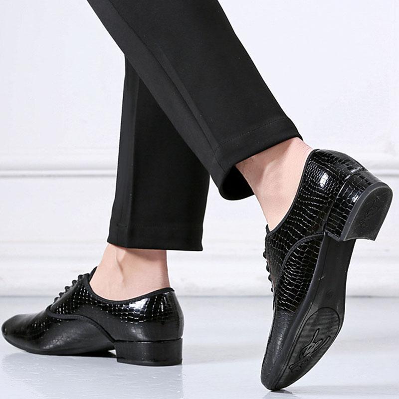 Мужская обувь для современных танцев, черная кожа, обувь для социальных танцев, танго, сальса, каблук 2,5 см
