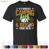 Camping Beer Mountian Time Explore Adventure Travel Wild Forest Tent T Shirt Vintage Soft Versatile Slightly Breathable
