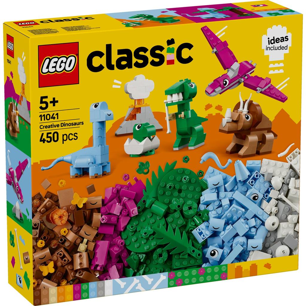 LEGO Classic Build a Dinosaur Toy - Birthday Present, Building Blocks, Educational Toy for Boys and Girls, Ages 5, 6, 7, 8, Dinosaurs, Item No. 11041