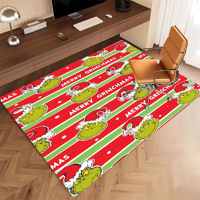 1pc Christmas Jack & The Grinch Print Area Rug - Soft, Washable Non-Slip Indoor Mat, Living Room, Home Office Decorative Rug,Office Decorative