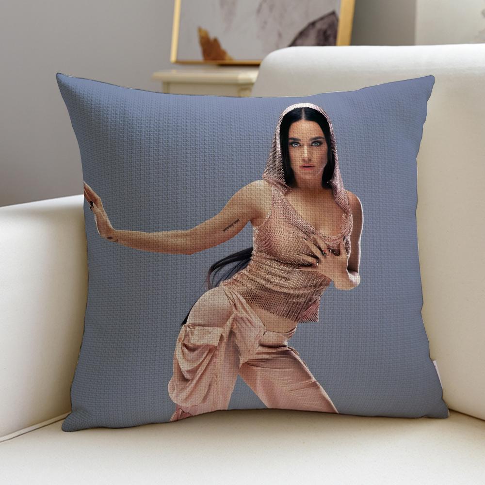 Pop KKaty PerryS Cushion Cover Breathable and skinfriendly linen pillowcase square removable and washable cushion