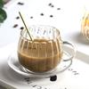 High Borosilicate Glass Juice Beverage Cup Drinking Cup Vertical Pattern With Handle Glass Single Layer Cup Household Milk Coffee Cup