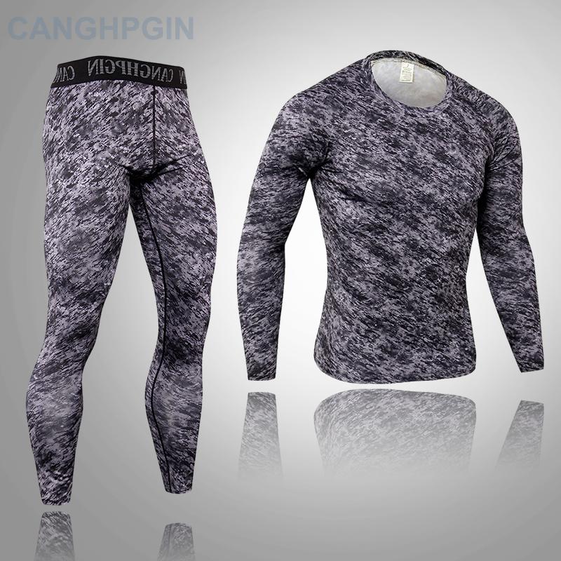 2 шт., комплект термобелья для мужчин Long Johns, леггинсы для фитнеса, компрессионный спортивный костюм, нижнее белье
