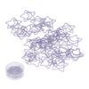 100PCS Shaped Paper Clips Purple Five Pointed Star Sturdy Portable for Office Memo File