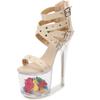 Model Rivet Zipper Roman Sandals Transparent Luminous Shoes Sexy Heels Sandals 1986 Series 20cm Heel 10cm Platform LFD