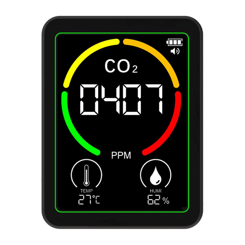 Измеритель качества воздуха 3 в 1 Детектор CO2, температуры и влажности ЖК-экран с подсветкой Тестер качества воздуха в помещении для дома, офиса