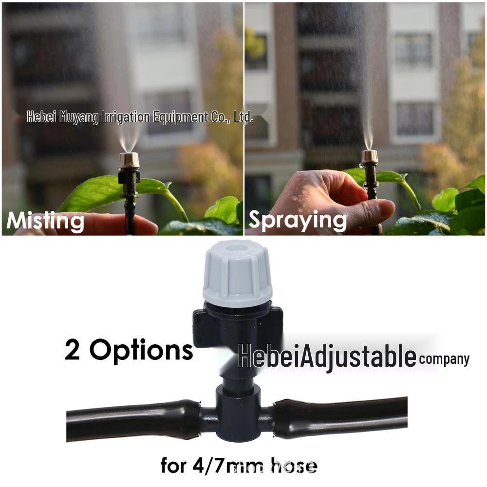 10m Grey Drip Irrigation Set with 10 Nozzle Micro Spray for Cooling and Moisturizing