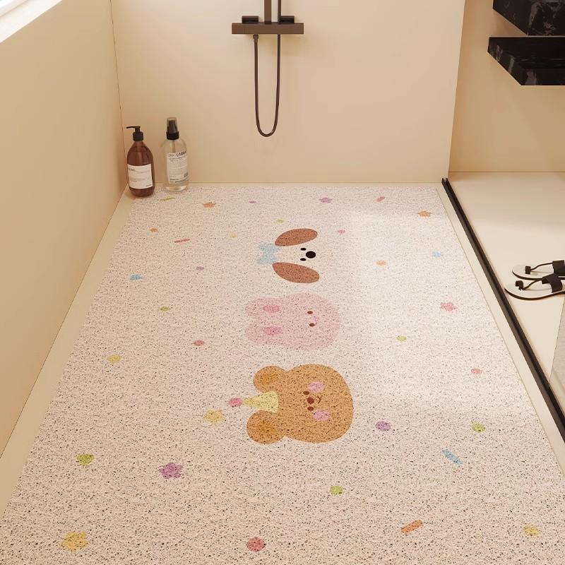 Коврик для душа и ванной комнаты Полное покрытие Полый Силиконовый Кольцевой Нескользящий Противоскользящий Коврик Дренаж Водонепроницаемый Легко чистить Для дома