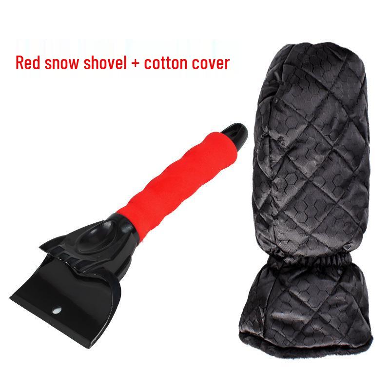 Автомобильная лопата для снега с теплыми плюшевыми перчатками и скребком для льда