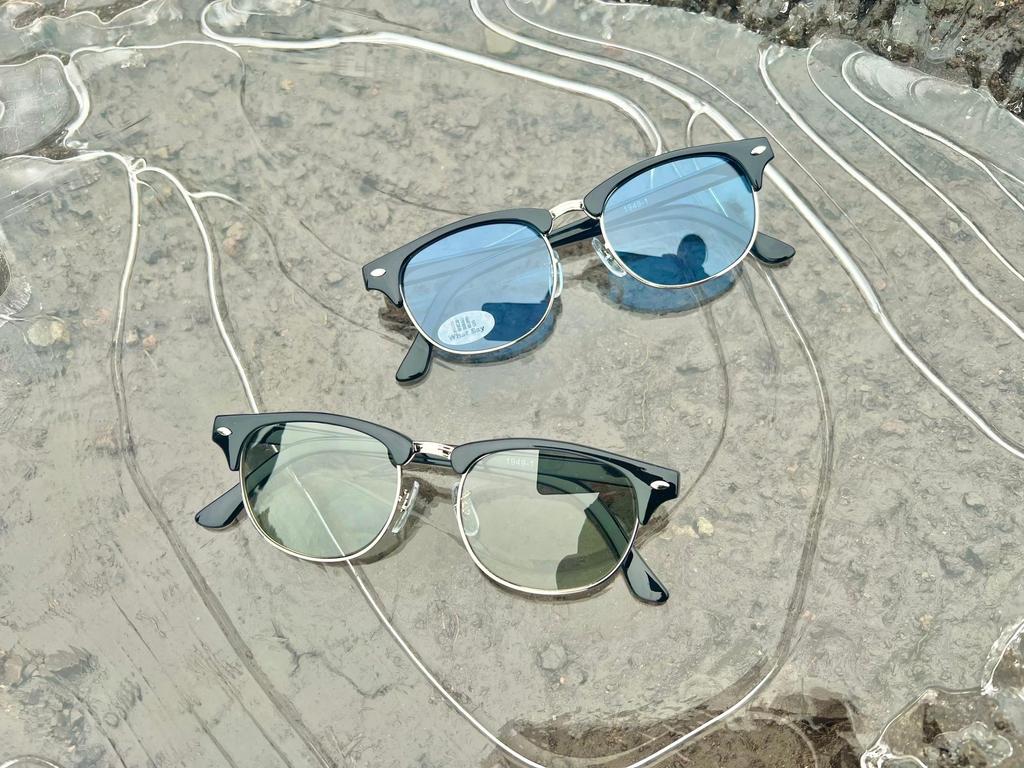 КЛАССИЧЕСКИЕ ПОЛЯРИЗОВАННЫЕ СОЛНЦЕЗАЩИТНЫЕ ОЧКИ UV400 для улицы с прозрачными линзами, идеально подходящие для ночного вождения, аксессуары [Что говорят], (Светло-голубой/Черный/Серебристый (нет