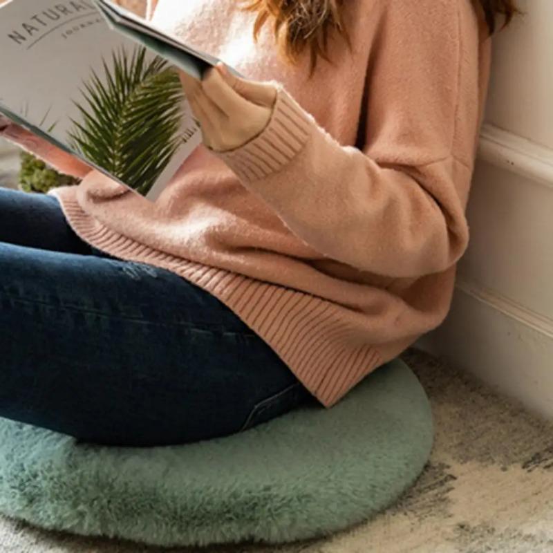 45 см плюшевая подушка для сиденья, мягкая имитация меха кролика, утолщенная круглая подушка для защиты бедер, для гостиной, автомобильного кресла, мягкая подушка