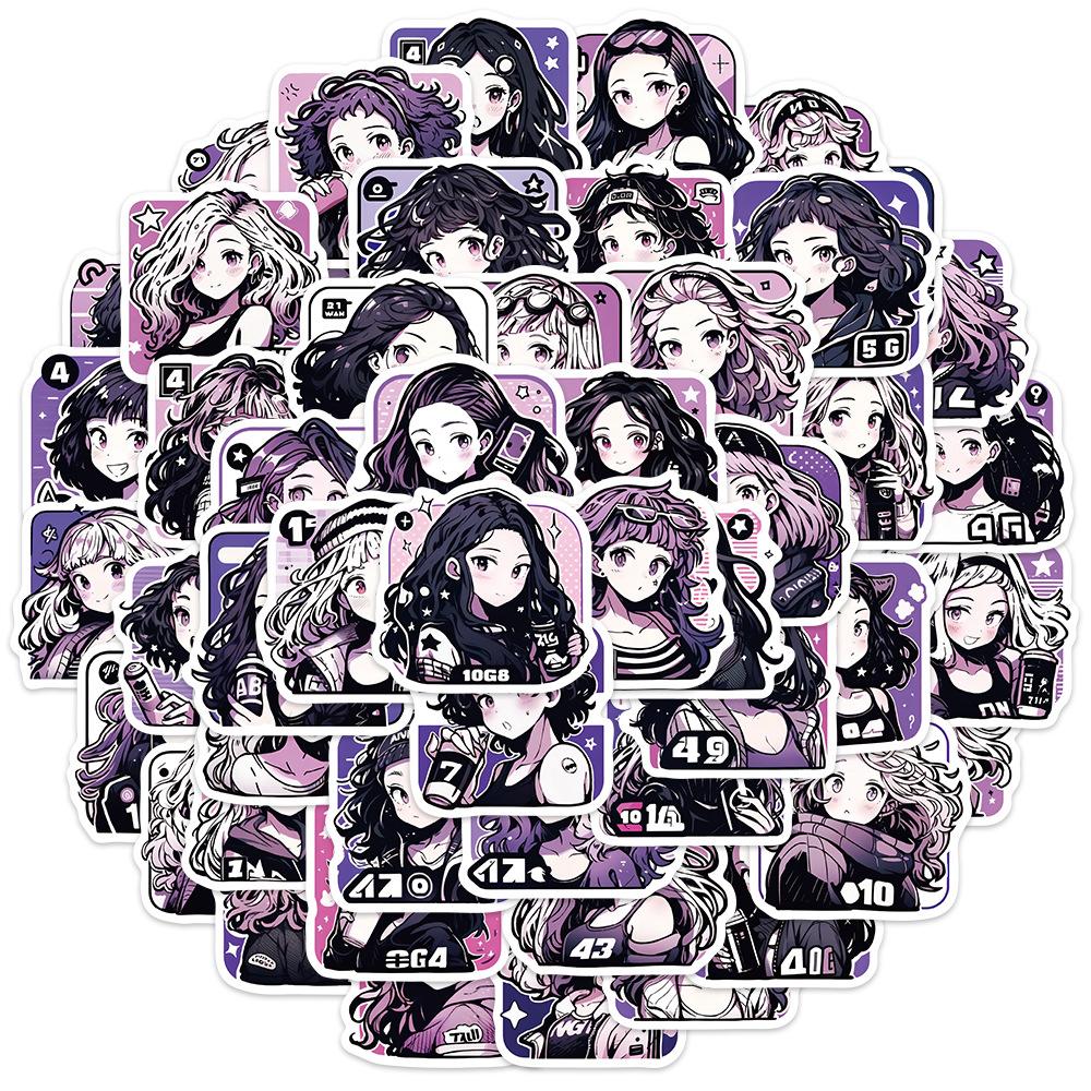 58 Retro Girl Avatars Graffiti Stickers Personalized Decorative Guitar Notebook Suitcase DIY Waterproof Stickers